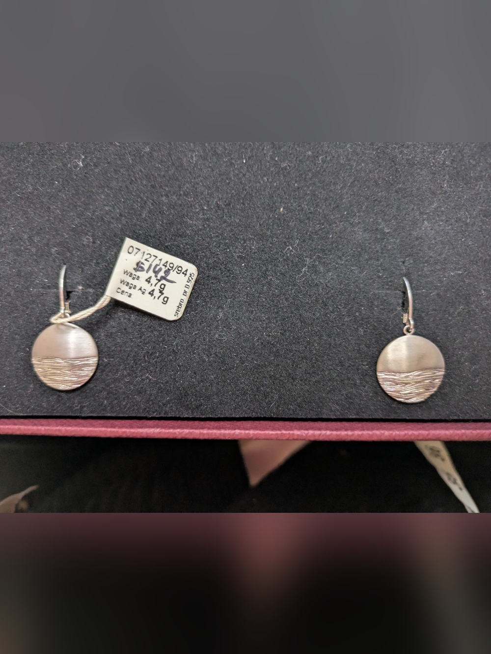 La'celet Jewelry Gallery Women's Textured Round Drop Earrings in Silver